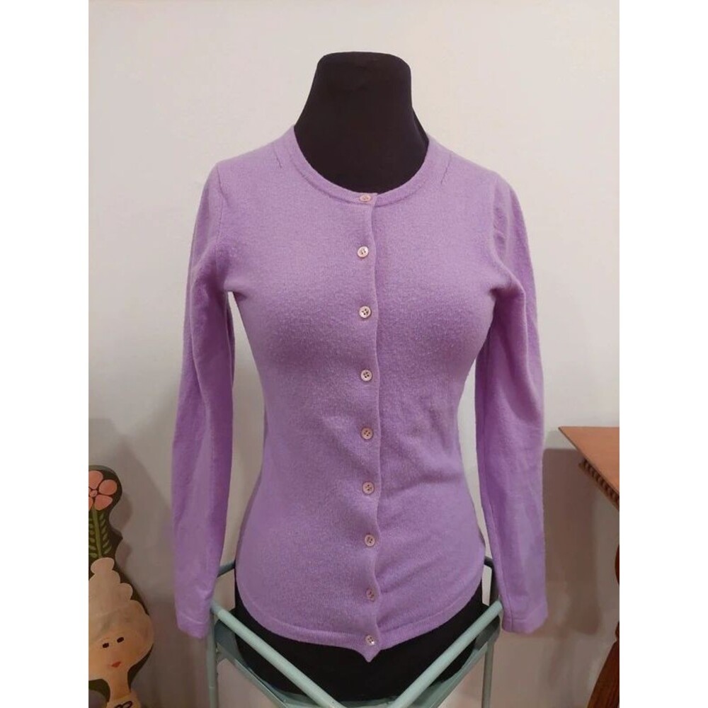 Pure Collection Cashmere Crew Neck Cardigan sz 2